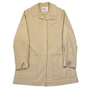 80s Vintage London Fog Women's Cream Trench Pea Coat Size 10 Reg - Made in USA